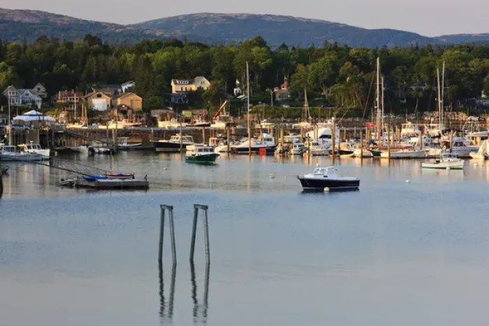Framed Print : The mountains of Acadia behind Southwest Harbor on Maines Mount Desert Island Framed Print : The mountains of Acadia behind Southwest Harbor on Maines Mount Desert Island