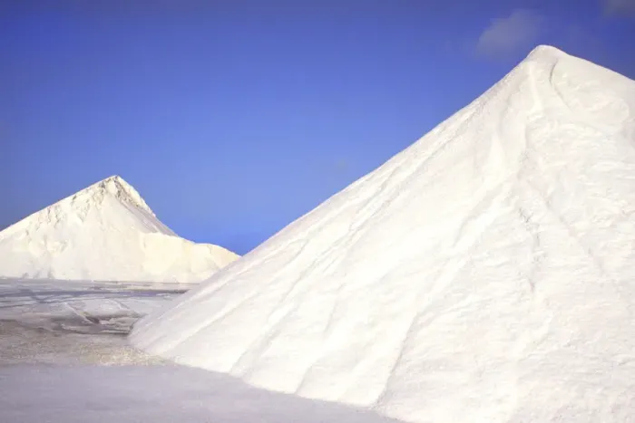 Framed Print : Mountains of Salt from mines in Bonaire in the Caribbean