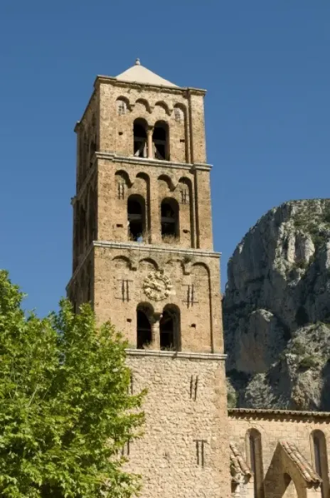 Framed Print : Moustiers-Sainte-Marie bell tower, Provence, France Framed Print : Moustiers-Sainte-Marie bell tower, Provence, France