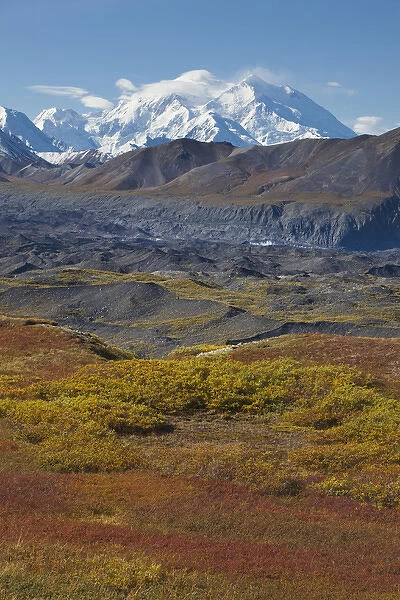 Mt. McKinley, tallest peak in North America towers 20, 320 over brightly colored