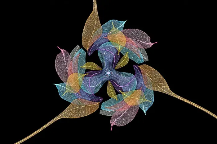 Framed Print : Multi-colored skeleton leaves arranged on black background Framed Print : Multi-colored skeleton leaves arranged on black background