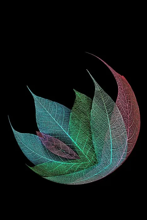 Framed Print : Multi-colored skeleton leaves arranged on black background Framed Print : Multi-colored skeleton leaves arranged on black background