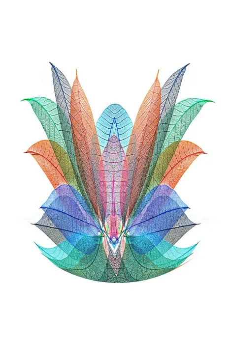 Framed Print : Multi-colored skeleton leaves arranged on white background Framed Print : Multi-colored skeleton leaves arranged on white background