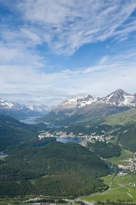 Framed Print : Muottas Muragl, Switzerland. Views of St. Moritz from atop Muottas Muragl Framed Print : Muottas Muragl, Switzerland. Views of St. Moritz from atop Muottas Muragl