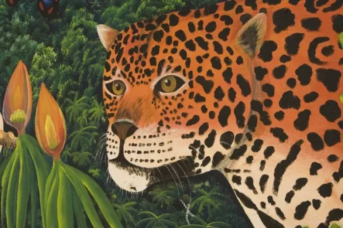 Framed Print : Mural depicting local wildlife on walls outside of shop, Belize City, Belize Framed Print : Mural depicting local wildlife on walls outside of shop, Belize City, Belize
