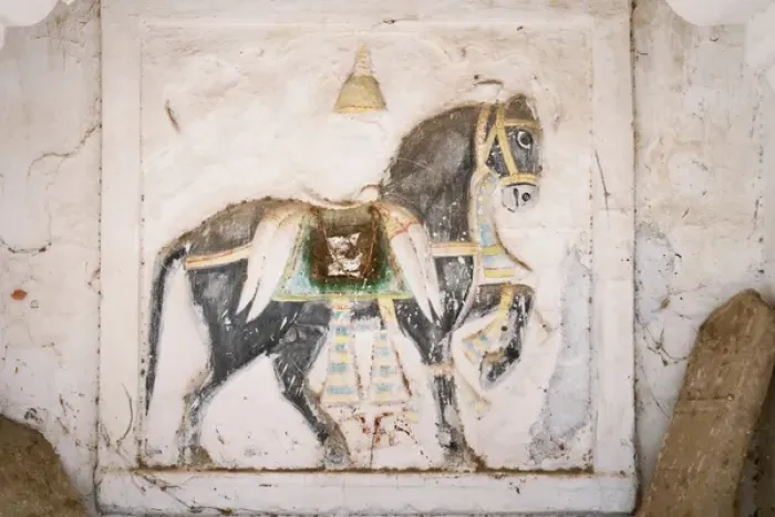 Framed Print : Mural of horse inside Ghanerao Castle, Ghanerao, Rajasthan, India Framed Print : Mural of horse inside Ghanerao Castle, Ghanerao, Rajasthan, India