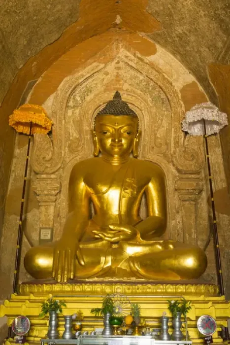 Framed Print : Myanmar. Bagan. Htilominlo Temple. Golden Buddha Framed Print : Myanmar. Bagan. Htilominlo Temple. Golden Buddha