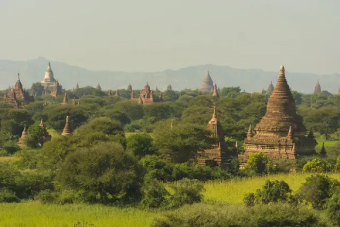 Framed Print : Myanmar. Bagan. The plain of Bagan is dotted with hundreds of temples