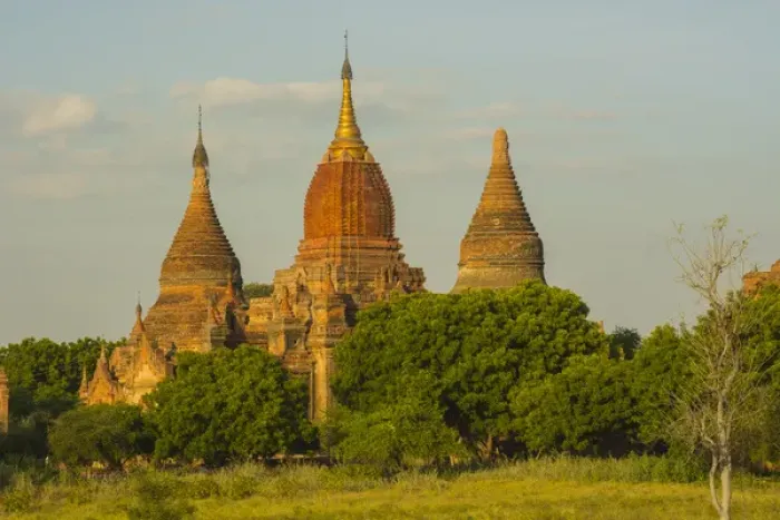 Framed Print : Myanmar. Bagan. Red brick temple glows in the late afternoon light Framed Print : Myanmar. Bagan. Red brick temple glows in the late afternoon light