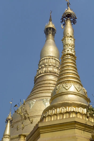 Myanmar (Burma), Yangon (Rangoon). Shwedagon Pagoda, the holiest Buddhist shrine in Myanmar
