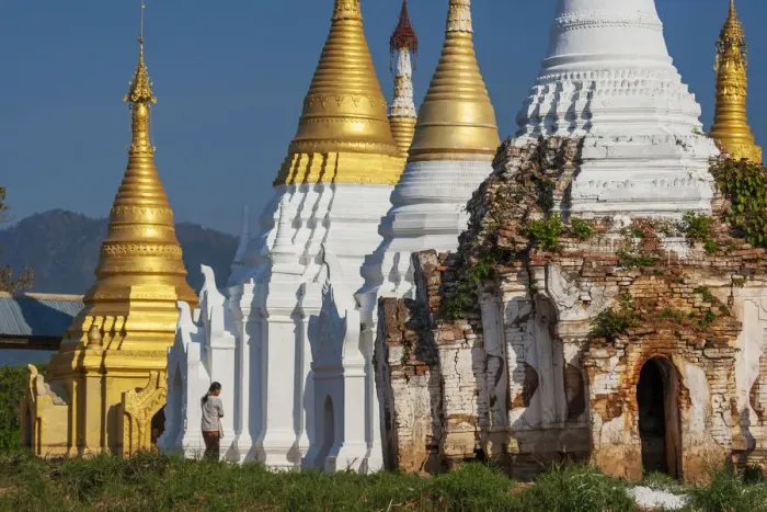 Framed Print : Myanmar, Shan State, Indein, Shwe Indein Pagoda Framed Print : Myanmar, Shan State, Indein, Shwe Indein Pagoda