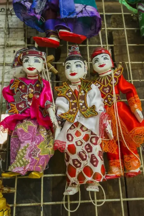 Framed Print : Myanmar. Yangon. Bogyoke Aung San Market. Traditional Burmese puppets Framed Print : Myanmar. Yangon. Bogyoke Aung San Market. Traditional Burmese puppets