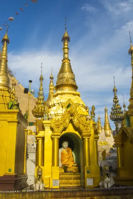 Framed Print : Myanmar. Yangon. Shwedagon Pagoda. Buddha in a niche