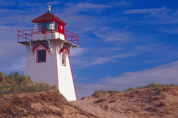 N. A. Canada, Prince Edward Island. The Covehead lighthouse at Prince Edward Island