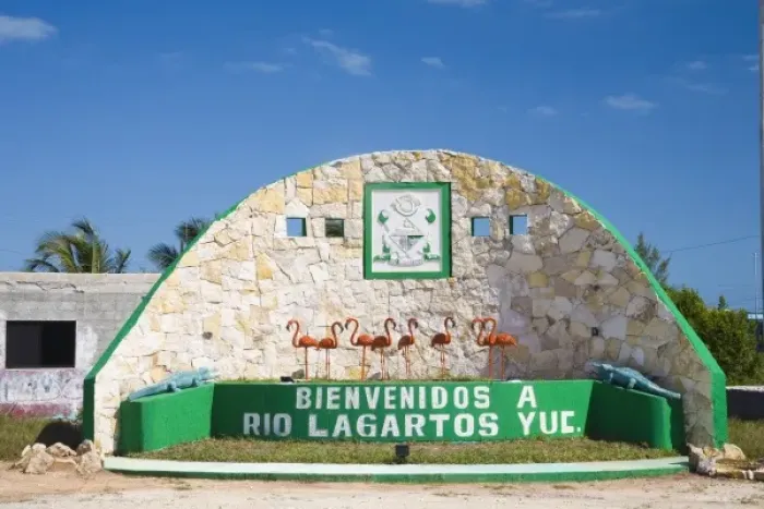 Framed Print : N. A. Mexico, Yucatan, Rio Lagartos. The entrance into the town Framed Print : N. A. Mexico, Yucatan, Rio Lagartos. The entrance into the town