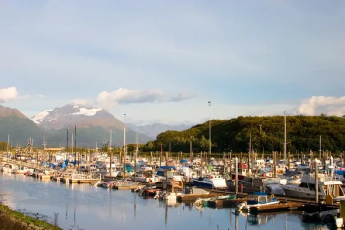 Framed Print : N. A. USA, Alaska. The boats in Valdez harbor Framed Print : N. A. USA, Alaska. The boats in Valdez harbor