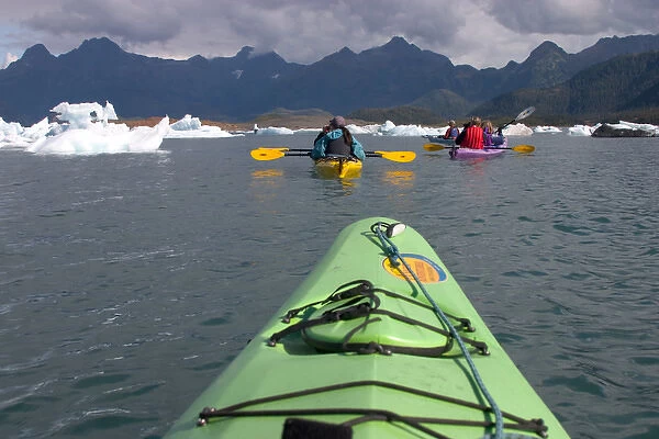 N. A. USA, Alaska. Kayaking in and around the Columbia Glacier