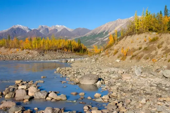 Framed Print : N. A. USA, Alaska. The Kennicott River in Autumn