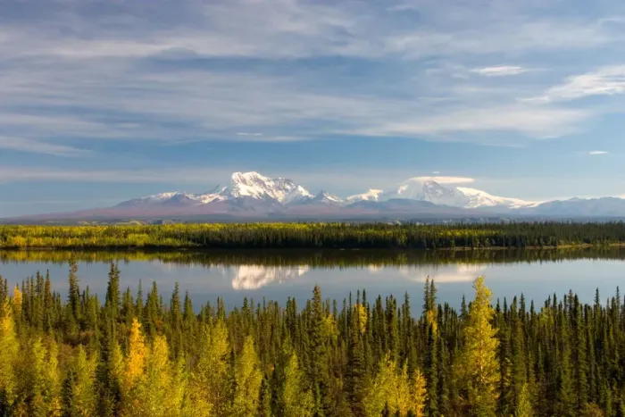 Framed Print : N. A. USA, Alaska. Mt. Sanford and Mt. Drum and the Copper River in autumn Framed Print : N. A. USA, Alaska. Mt. Sanford and Mt. Drum and the Copper River in autumn
