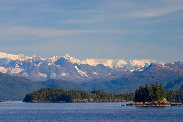 N. A. USA, Alaska. The view from the ferry in Prince William Sound between Valdez and Whittier
