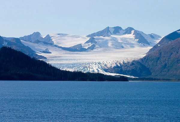 N. A. USA, Alaska. A view of icefields from the ferry near Whittier, Alaska in Prince