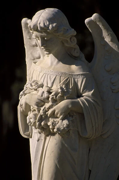 N. A. USA, Georgia, Savannah. Angel statue in Bonaventure Cemetery