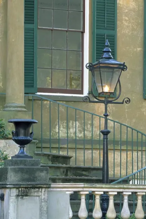 Framed Print : N. A. USA, Georgia, Savannah. Lampost at Owen-Thomas house Framed Print : N. A. USA, Georgia, Savannah. Lampost at Owen-Thomas house