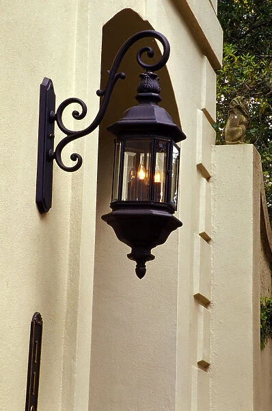 N. A. USA, Georgia, Savannah. Lantern near doorway