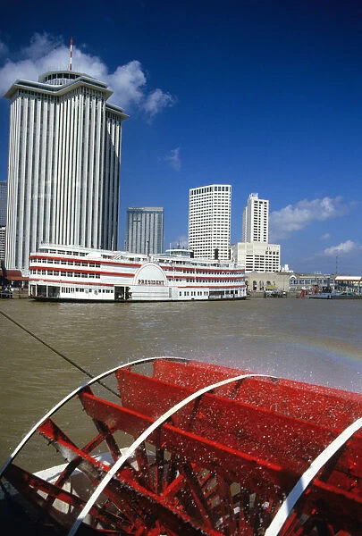 N. A. USA, Louisiana, New Orleans. Paddlewheel on the Mississippi River