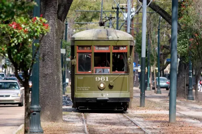 Framed Print : N. A. USA, Louisiana, New Orleans. Street car trolley