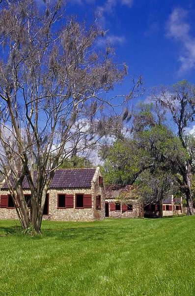 N. A. USA, South Carolina, Mt. Pleasant. Slave quarters at Boone Hall Plantation