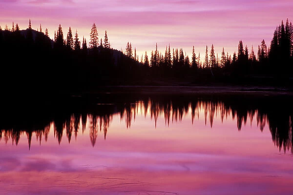 N. A. USA, Washington, Mt. Rainier Nat l Park Sunrise at Reflection Lake