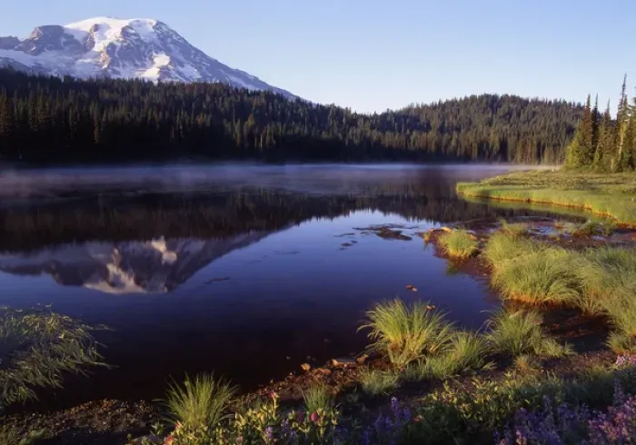 Framed Print : N. A. USA, Washington, Mt. Rainier Nat l Park Mt. Rainier and Reflection Lake