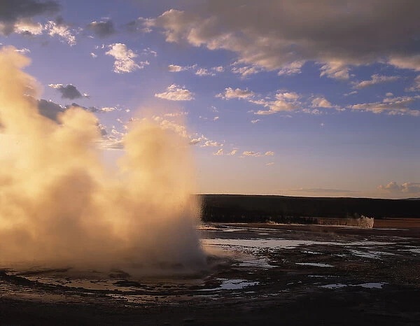N. A. USA, Wyoming, Yellowstone Nat l Park Clepsydra Geyser erupting in the