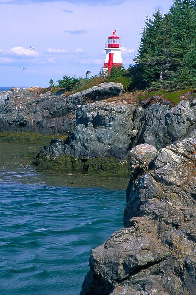 NA, Canada, New Brunswick, Campabello Island. East Quoddy lighthouse
