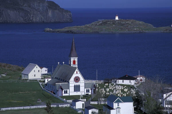 NA, Canada, Newfoundland, Trinity Bay Village and bay view