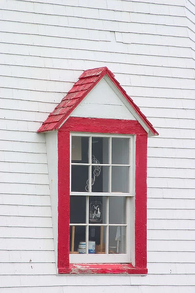 NA, Canada, Prince Edward Island. Panmure Island lighthouse window