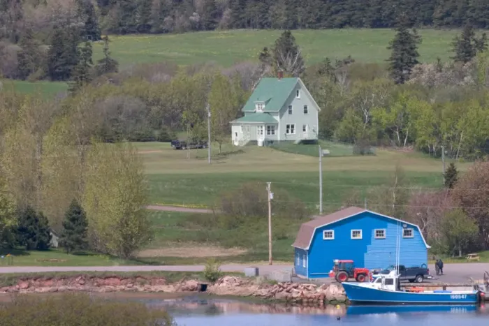 Framed Print : NA, Canada, Prince Edward Island, French River. Home above harbour