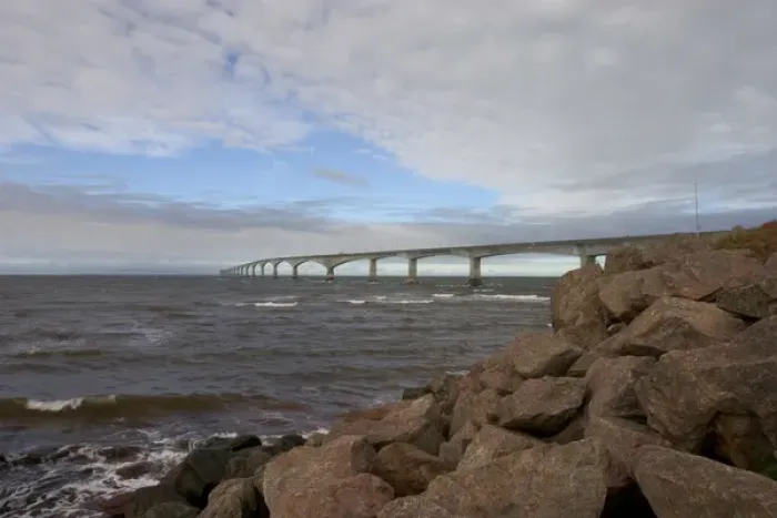 Framed Print : NA, Canada, Prince Edward Island, Borden-Carleton. Confederation Bridge linking Framed Print : NA, Canada, Prince Edward Island, Borden-Carleton. Confederation Bridge linking