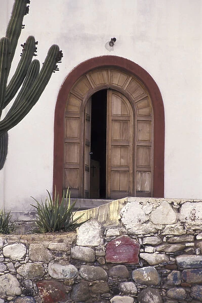 NA, Mexico, Baja Mexico, Todos Santos Church door
