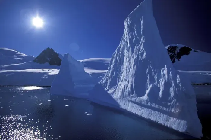 Framed Print : NA, USA, Alaska, Antarctic Peninsula, Paradise Bay. A large iceberg sits grounded