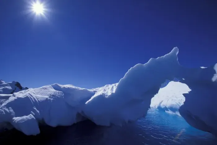 Framed Print : NA, USA, Alaska, Antarctic Peninsula, Paradise Bay. A large iceberg sits grounded