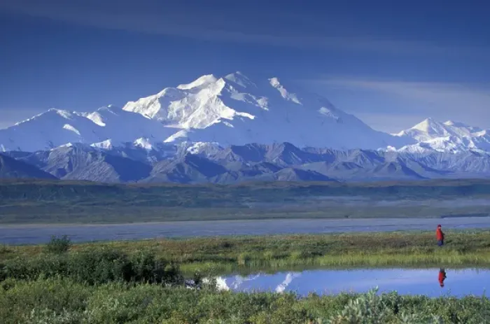 Framed Print : NA, USA, Alaska, Denali NP Mt. McKinley (20, 320 feet) A lone hiker Framed Print : NA, USA, Alaska, Denali NP Mt. McKinley (20, 320 feet) A lone hiker