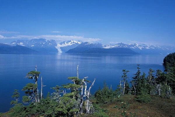 NA, USA, Alaska, Prince William Sound, Chugach Mountains, Looking across College Fiord to Barry Arm