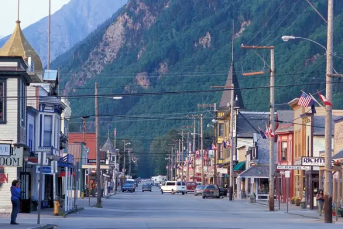 Framed Print : NA, USA, Alaska, Skagway, Old main street in downtown Skagway
