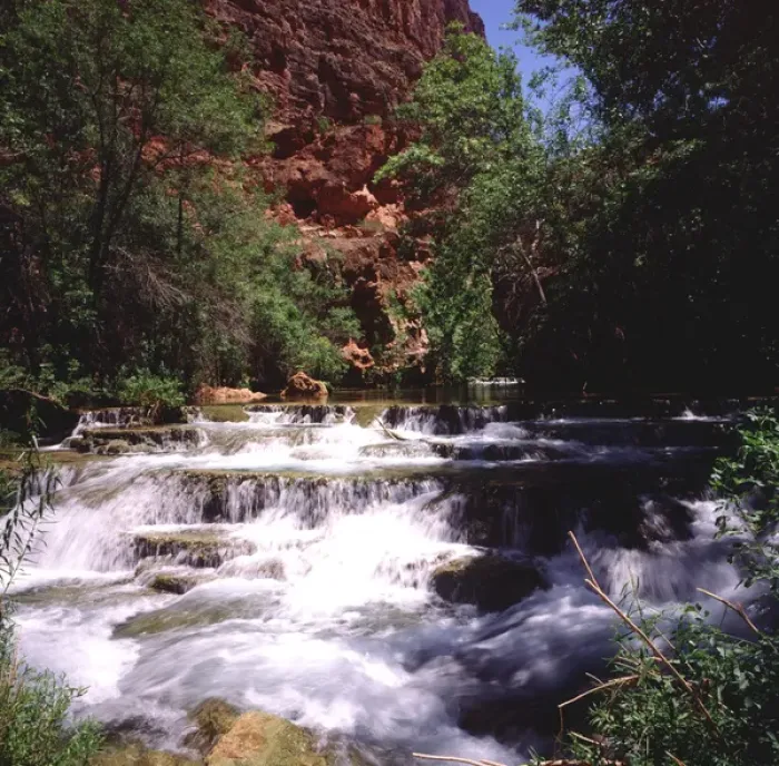 Framed Print : NA, USA, Arizona. Grand Canyon National Park. Beaver Falls of Havasu Creek