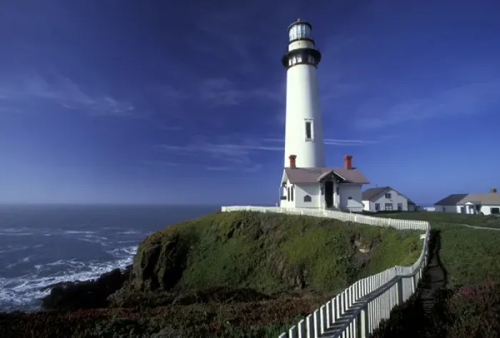Framed Print : NA, USA, California Pigeon Point Lighthouse