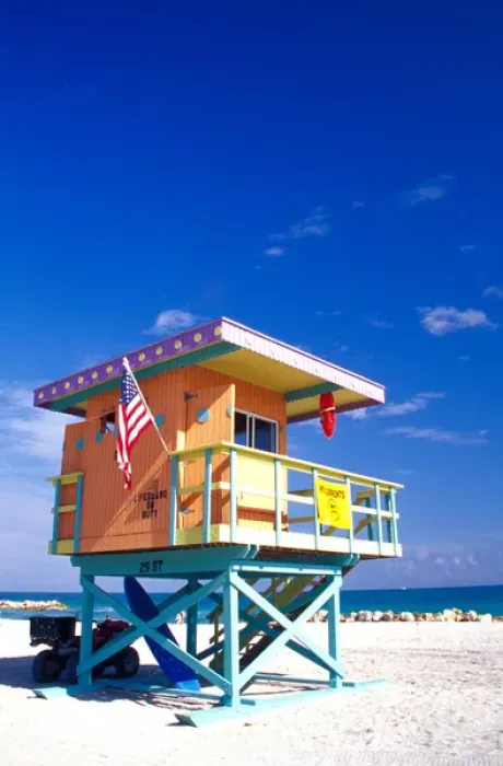 Framed Print : NA, USA, Dade County, Florida, Miami, Miami Beach, South Beach, Life Guard Station Framed Print : NA, USA, Dade County, Florida, Miami, Miami Beach, South Beach, Life Guard Station