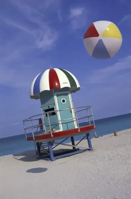 Framed Print : NA, USA, Florida, Miami Beach Fanciful lifeguard station and inflated ball Framed Print : NA, USA, Florida, Miami Beach Fanciful lifeguard station and inflated ball