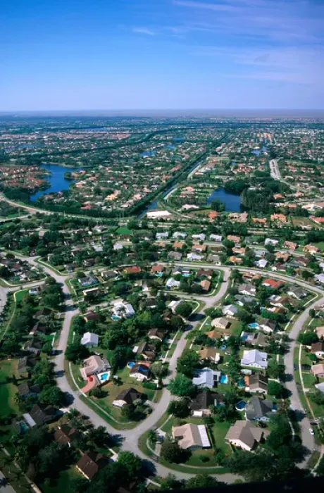 Framed Print : NA, USA, Florida, Miami. Housing and subdivisions in the northwest section of Miami
